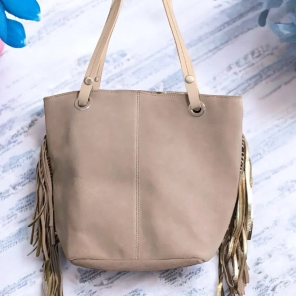 Roberta Gandolfi Leather Shoulder Bag Silver/Tan
